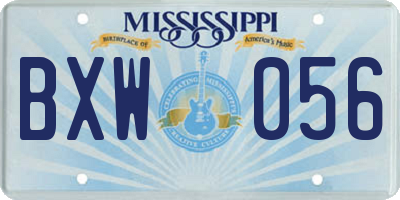 MS license plate BXW056