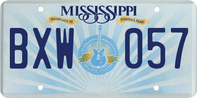 MS license plate BXW057