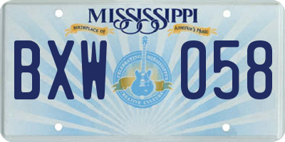MS license plate BXW058