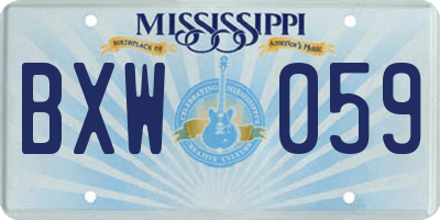 MS license plate BXW059