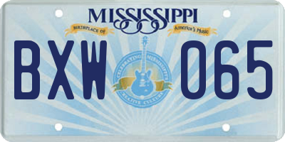 MS license plate BXW065