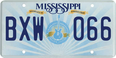 MS license plate BXW066