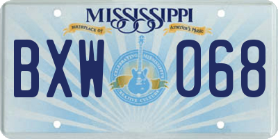 MS license plate BXW068