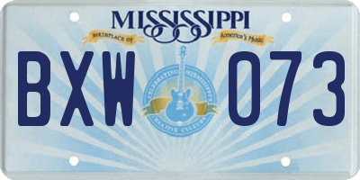 MS license plate BXW073