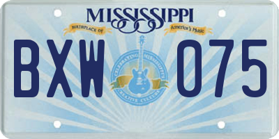 MS license plate BXW075