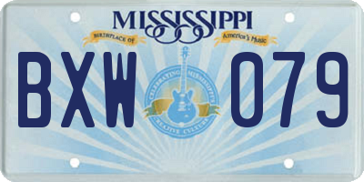 MS license plate BXW079