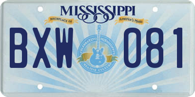 MS license plate BXW081
