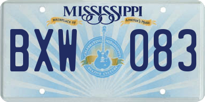 MS license plate BXW083