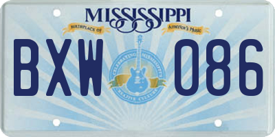 MS license plate BXW086