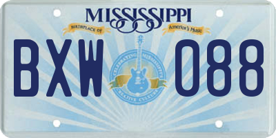 MS license plate BXW088