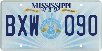 MS license plate BXW090