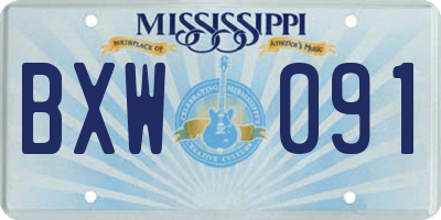 MS license plate BXW091
