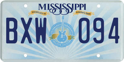 MS license plate BXW094
