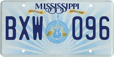 MS license plate BXW096
