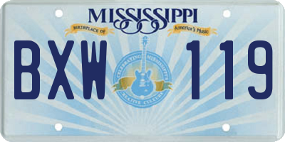 MS license plate BXW119