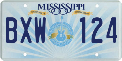 MS license plate BXW124
