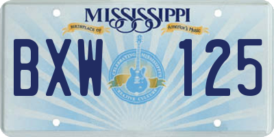 MS license plate BXW125