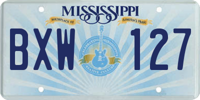 MS license plate BXW127
