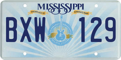 MS license plate BXW129