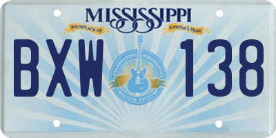 MS license plate BXW138