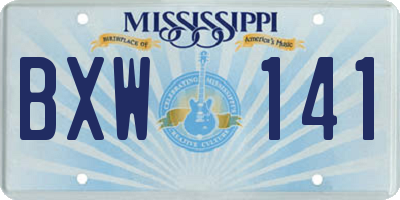 MS license plate BXW141