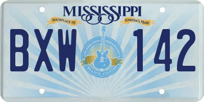 MS license plate BXW142