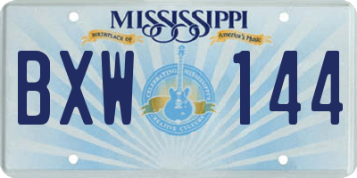MS license plate BXW144