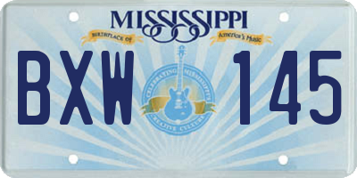MS license plate BXW145