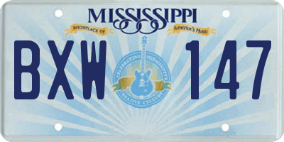 MS license plate BXW147