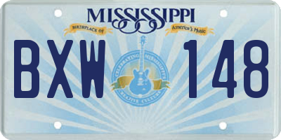 MS license plate BXW148