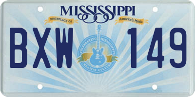 MS license plate BXW149