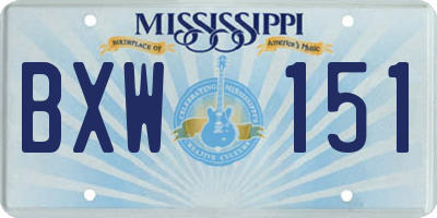 MS license plate BXW151