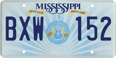 MS license plate BXW152
