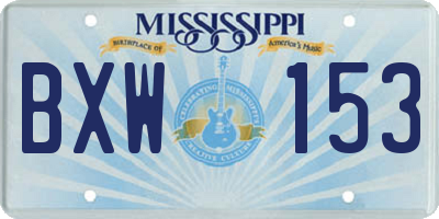 MS license plate BXW153