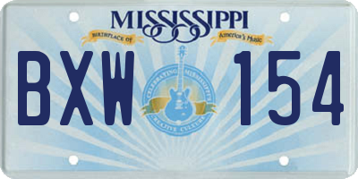 MS license plate BXW154