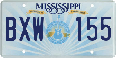 MS license plate BXW155