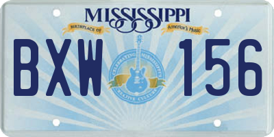 MS license plate BXW156