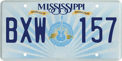 MS license plate BXW157