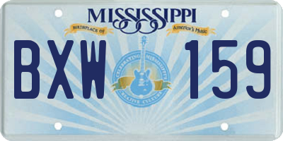 MS license plate BXW159