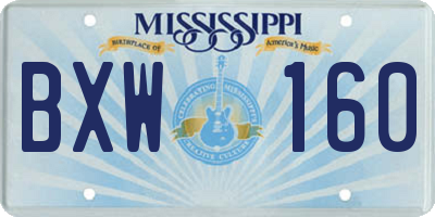 MS license plate BXW160