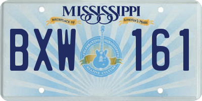 MS license plate BXW161