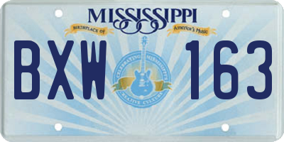 MS license plate BXW163