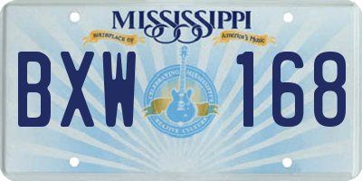 MS license plate BXW168