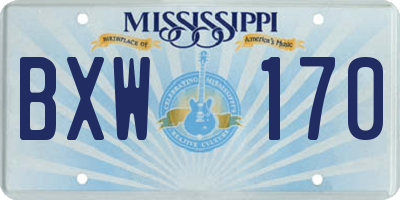 MS license plate BXW170