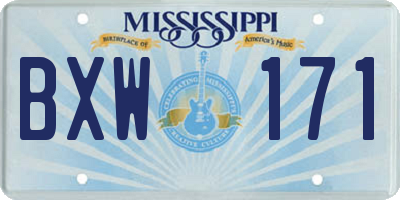 MS license plate BXW171