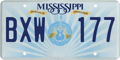 MS license plate BXW177
