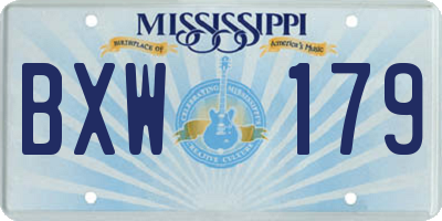 MS license plate BXW179