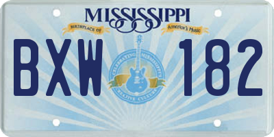 MS license plate BXW182