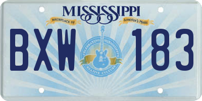 MS license plate BXW183