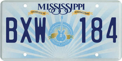 MS license plate BXW184